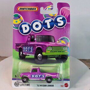 Matchbox Dots 62 Nissan Junior 1/6 Die-Cast Collectible Toy Car Purple & Green